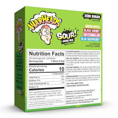 SINGLES TO GO Warheads black cherry stick delivering tangy cherry notes for refreshing water.