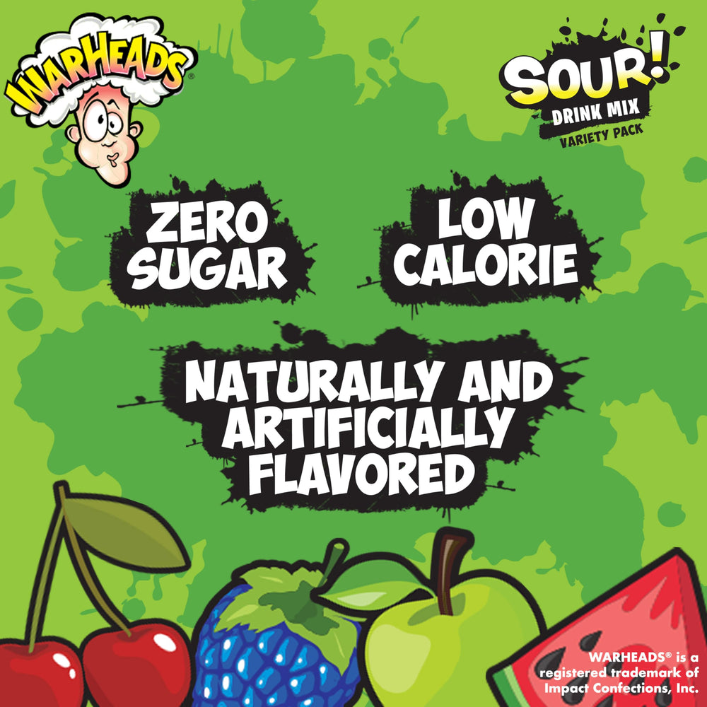 SINGLES TO GO Warheads drink mix on-the-go pack ready for travel and workouts.