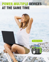 SinKeu 110V AC outlet powers laptops, cameras, and small appliances