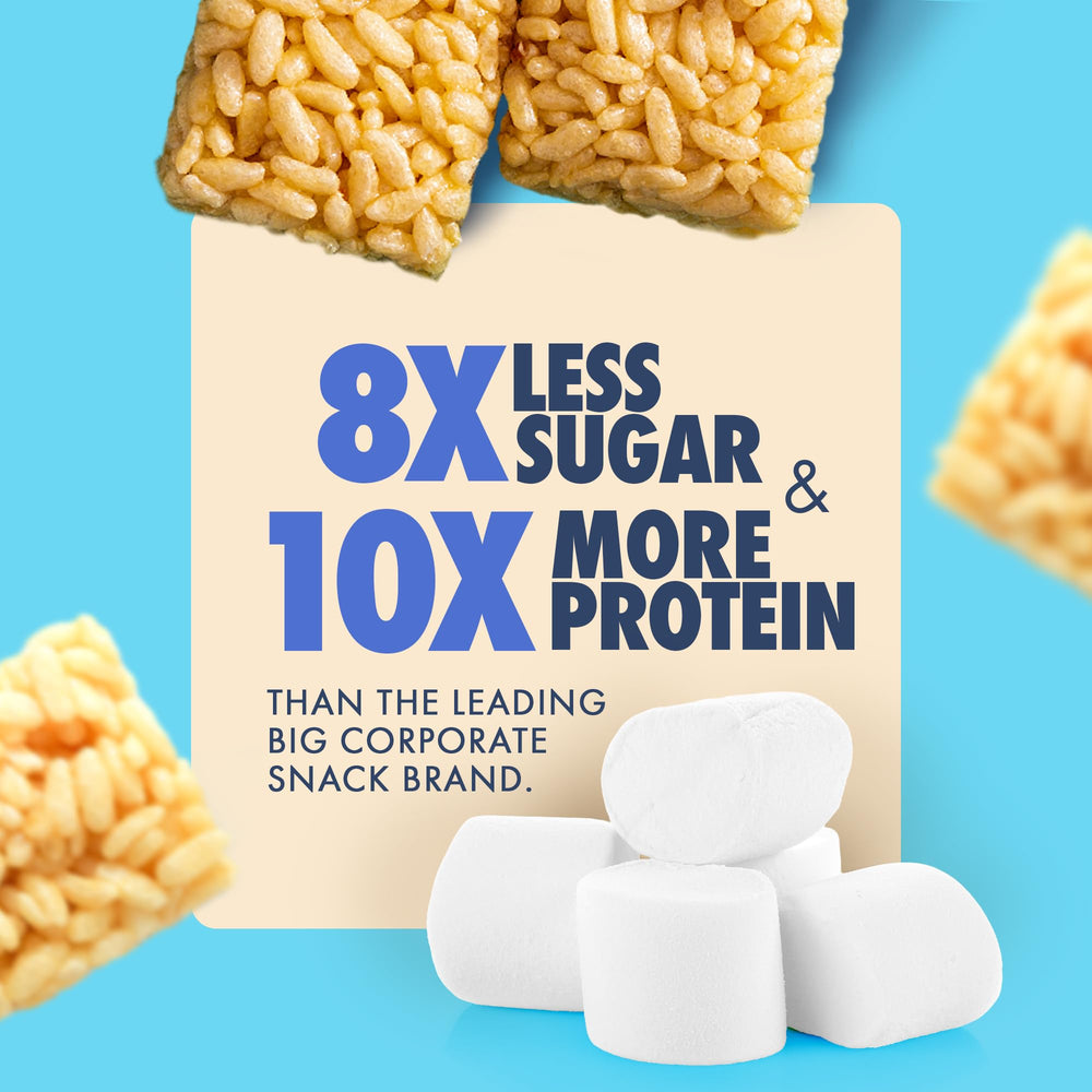 Sinless Snacks Marshmallow Krisp Bar ingredients panel highlights clean seven-ingredient formula.