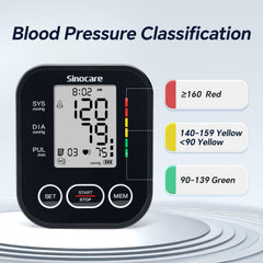 Sinocare blood pressure monitor adjustable cuff fitting 8.6 to 16.5 inches