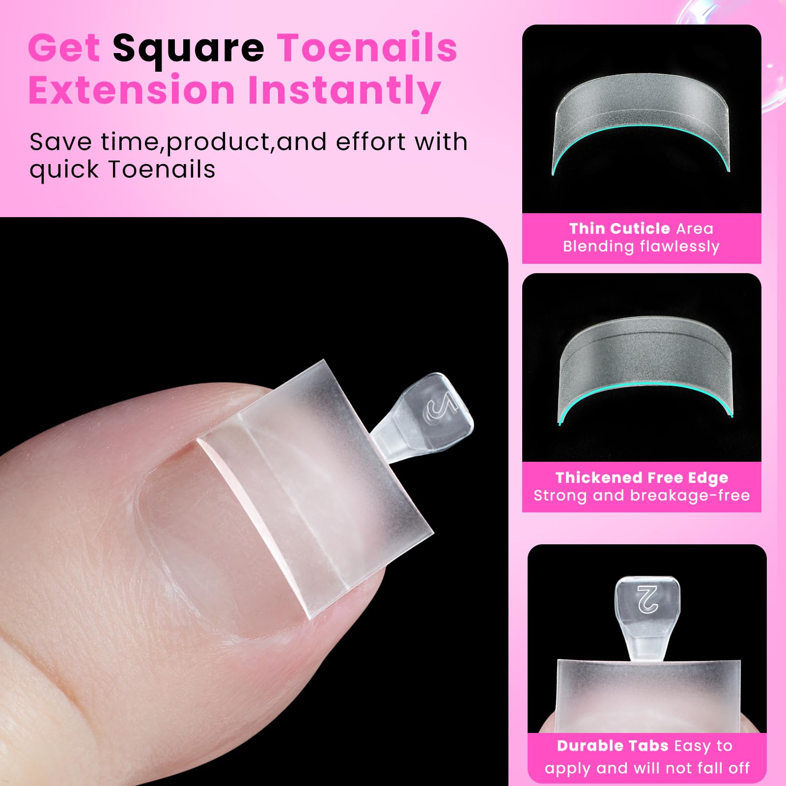 SINOKAME toe tips support DIY gel, dip, French, and poly gel