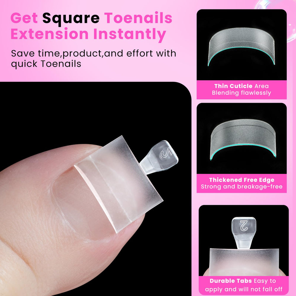SINOKAME toe tips support DIY gel, dip, French, and poly gel