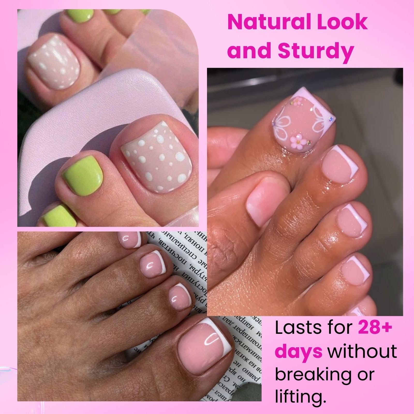 SINOKAME toe tips kit includes 300 pieces and glue for quick applications