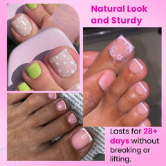 SINOKAME toe tips kit includes 300 pieces and glue for quick applications