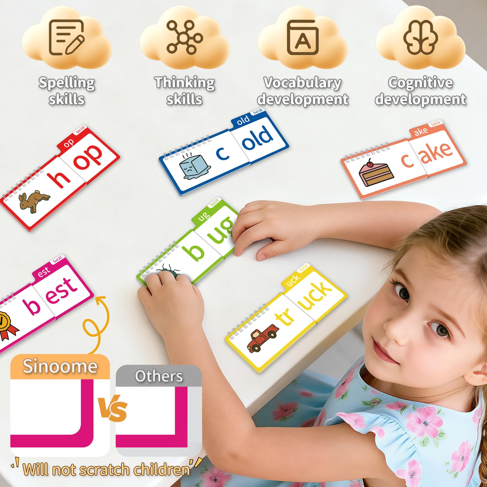Sinoome phonics games foster interactive learning and spelling practice.