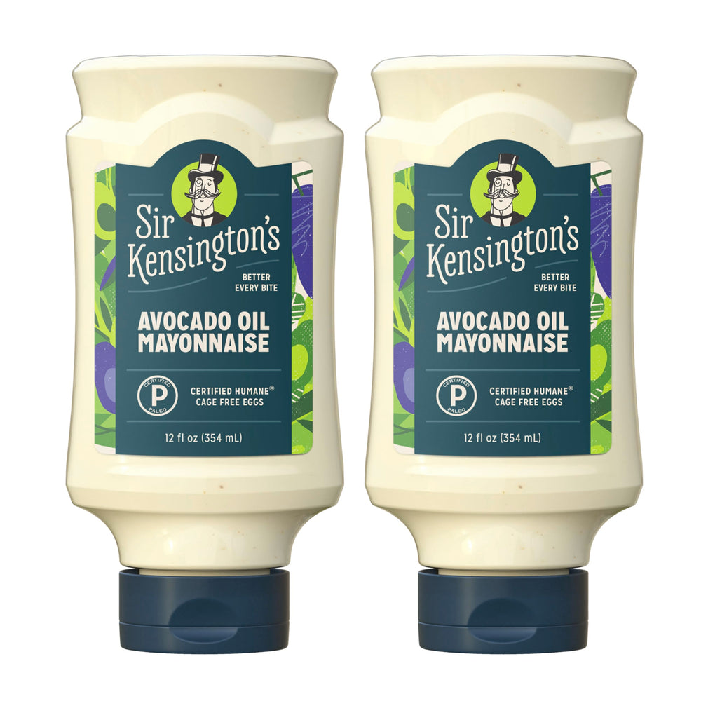 Sir Kensington's Avocado Oil Mayo bottle highlights premium ingredients and a rich, tangy finish.
