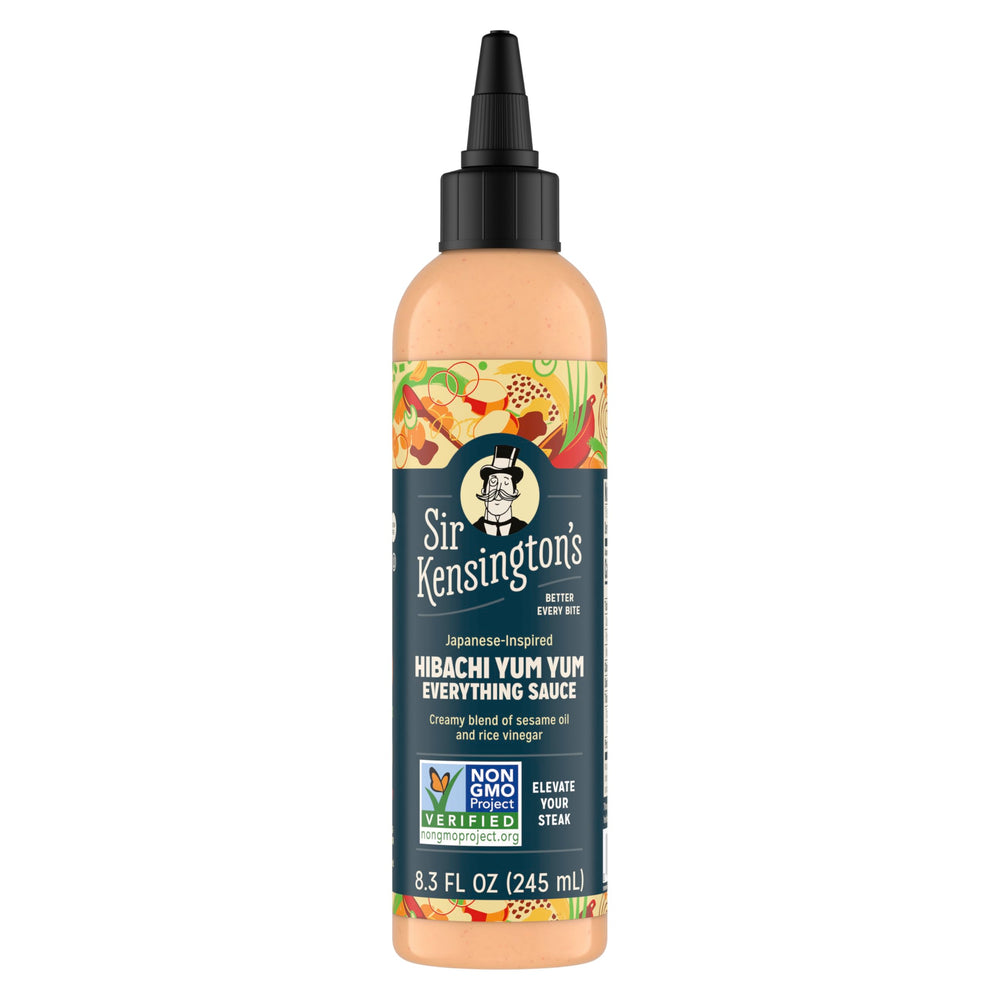 Sir Kensington's Everything Sauce Hibachi Yum Yum bottle pour elevates grilled dishes for dipping