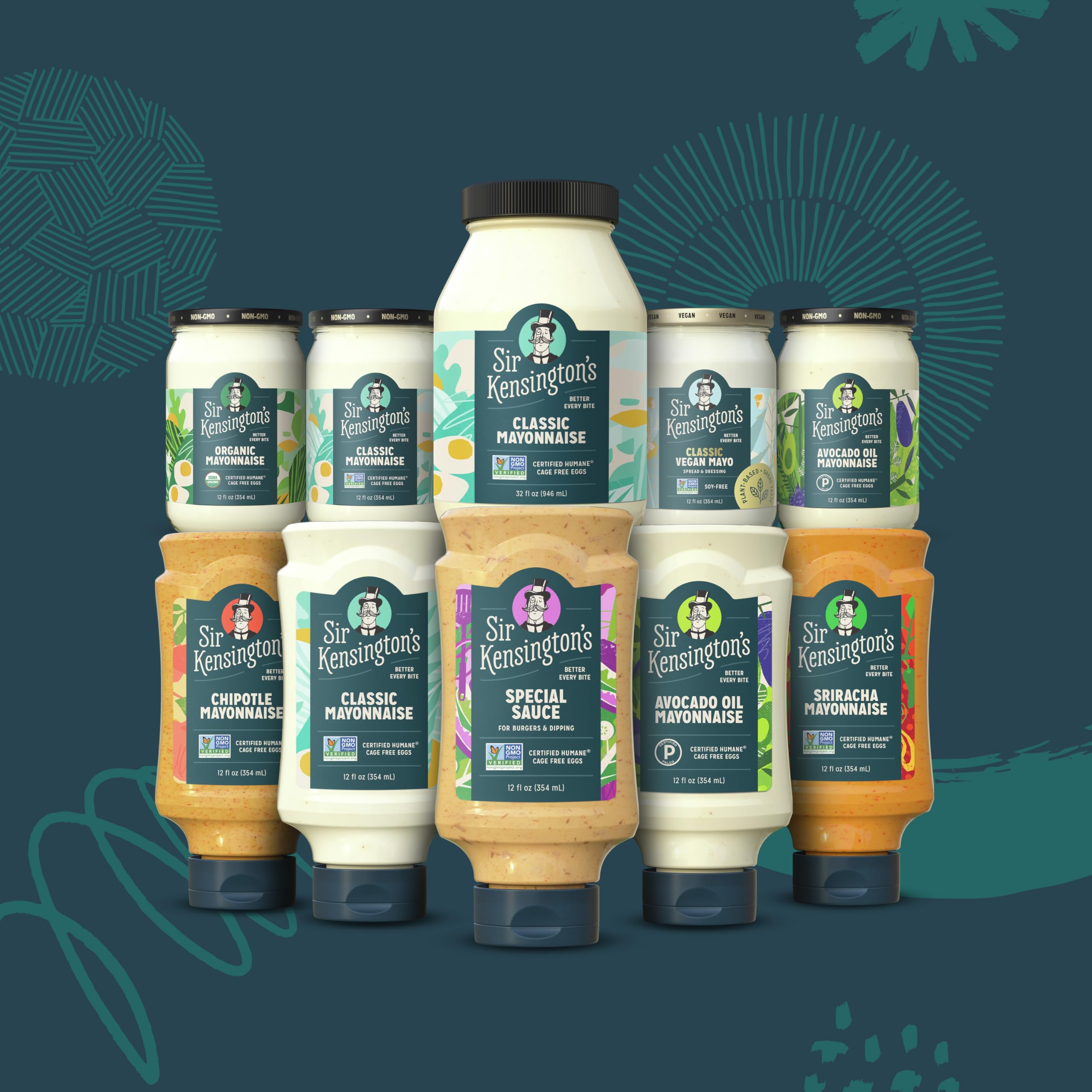 Sir Kensington's Non-GMO mayo label signals quality and transparency.