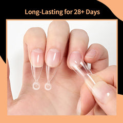 SITELENABY almond nail tips application demonstrates easy DIY styling.