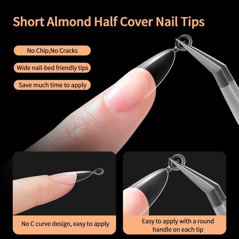 SITELENABY half-cover tips ideal for DIY nail art.