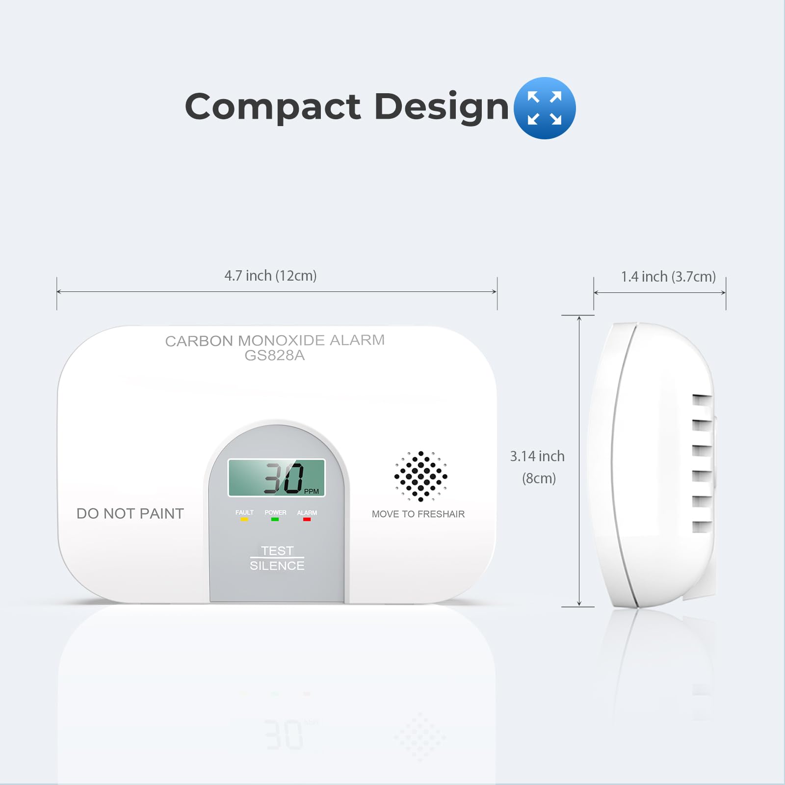 SITERWELL carbon monoxide detector battery compartment access