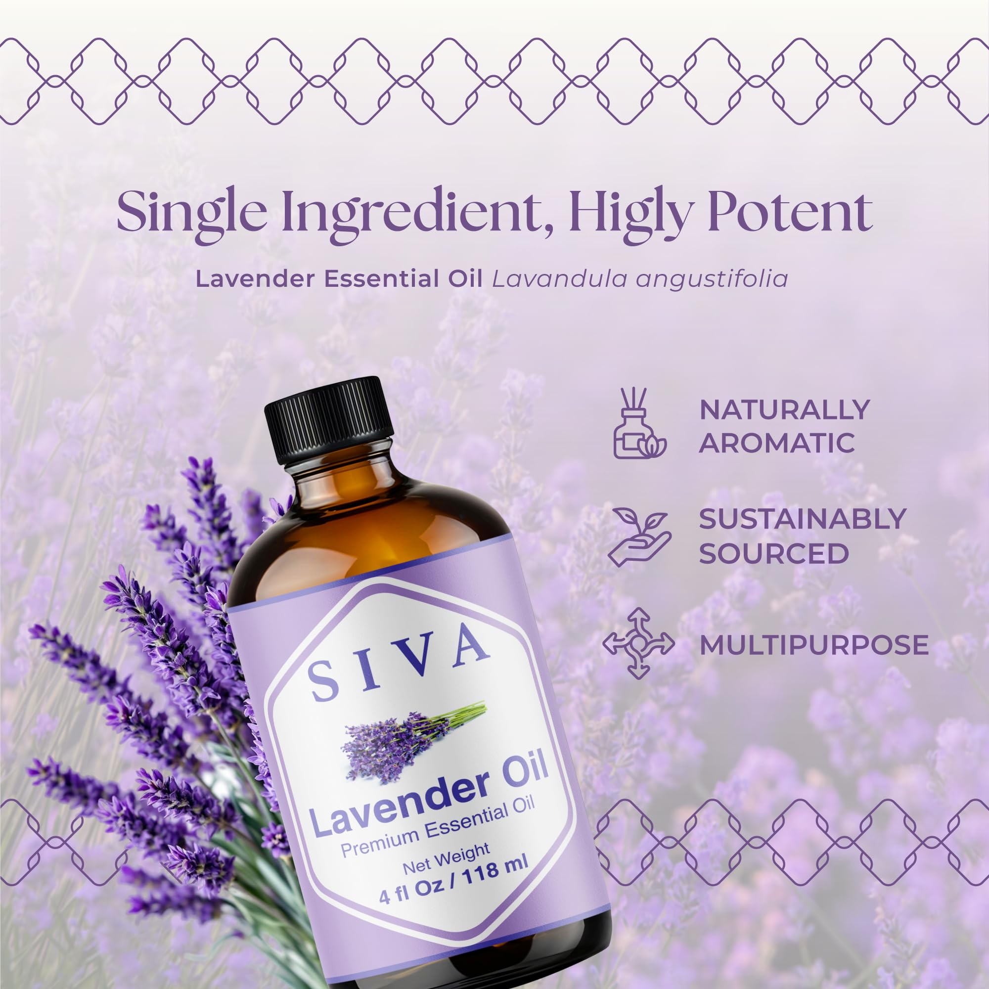 SIVA Lavender diffuser usage scene showing a relaxing room aroma