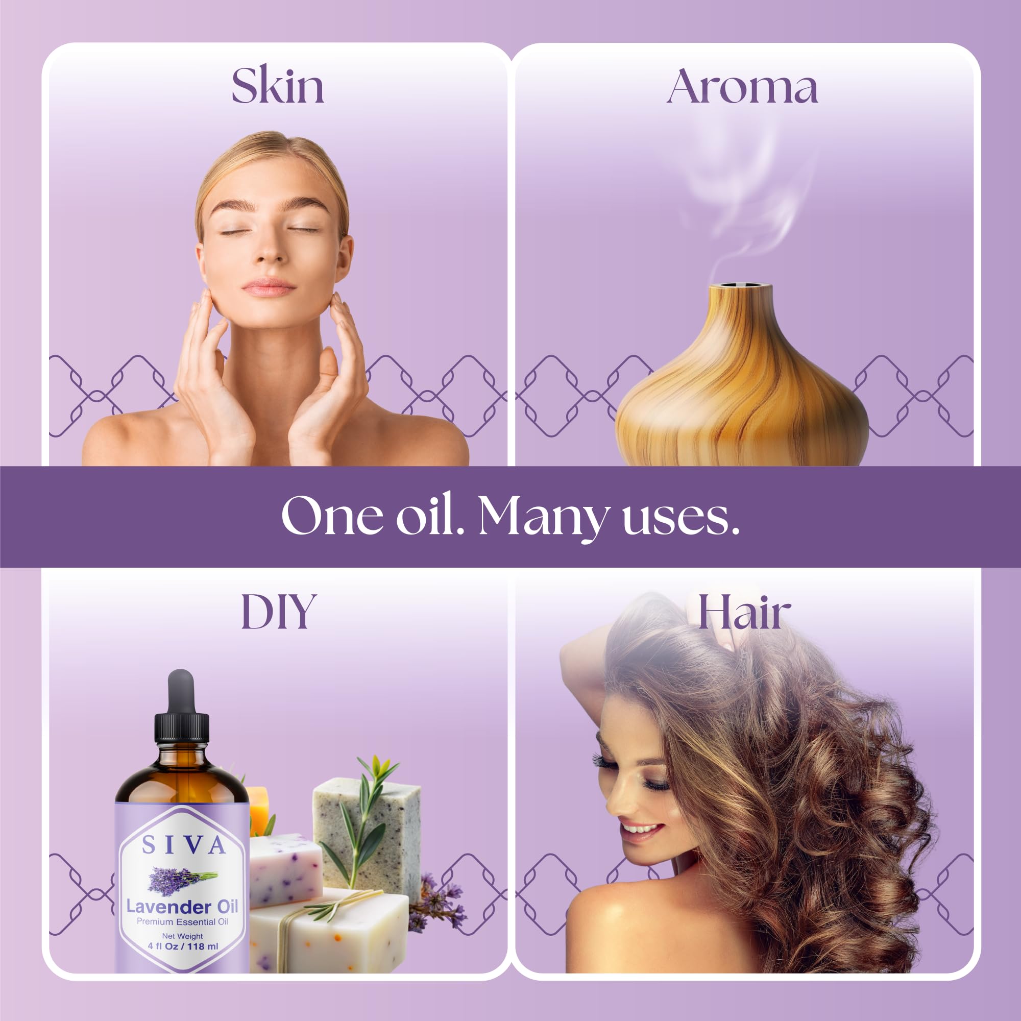 SIVA Lavender oil used with shampoo for scalp care and conditioning