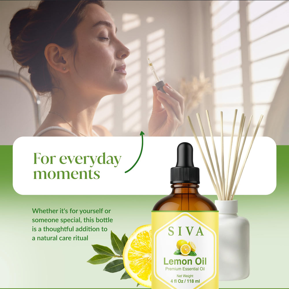 SIVA ORGANICS lemon oil blends with other essential oils for custom scents