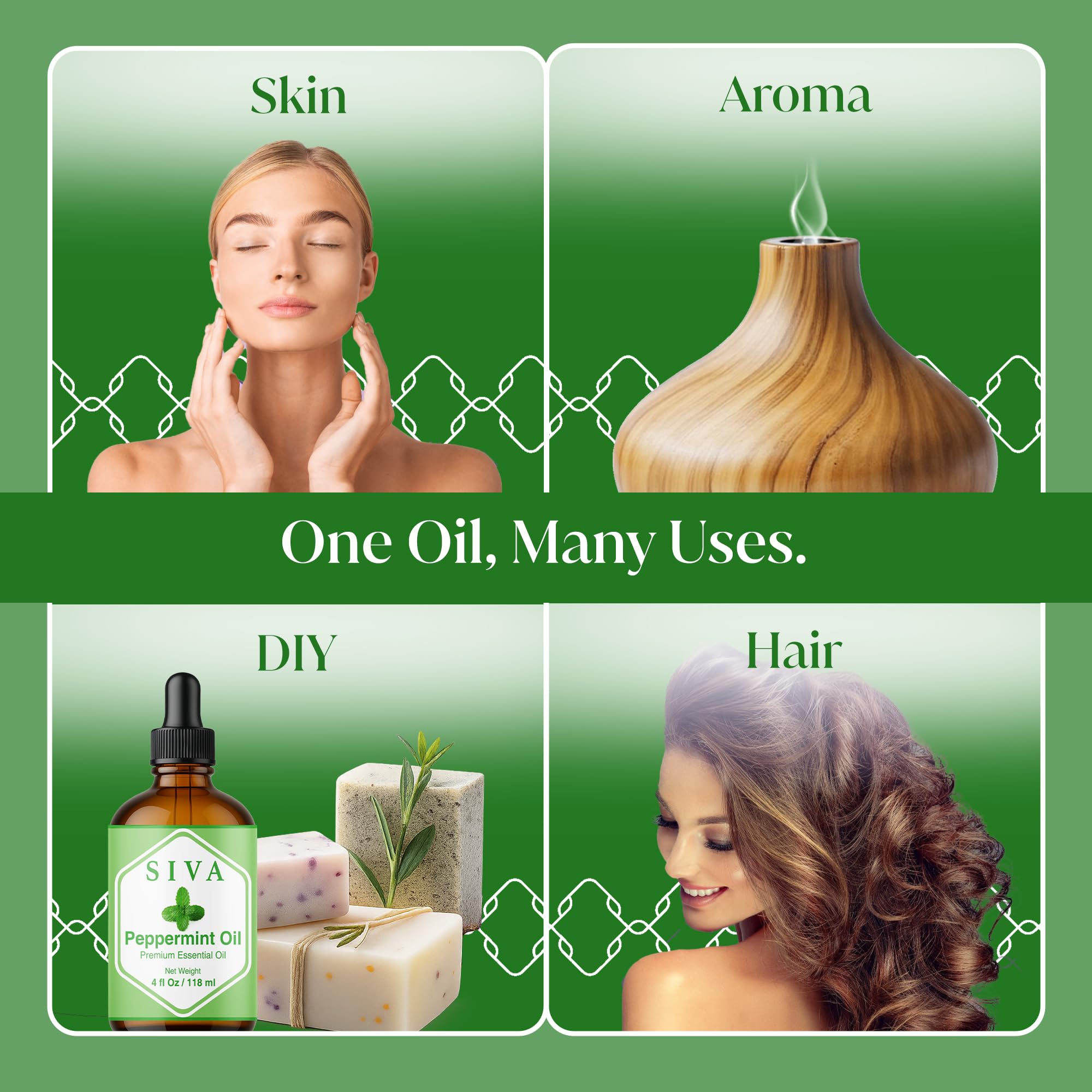 SIVA Peppermint Oil multi-use for soaps, candles, and baths.
