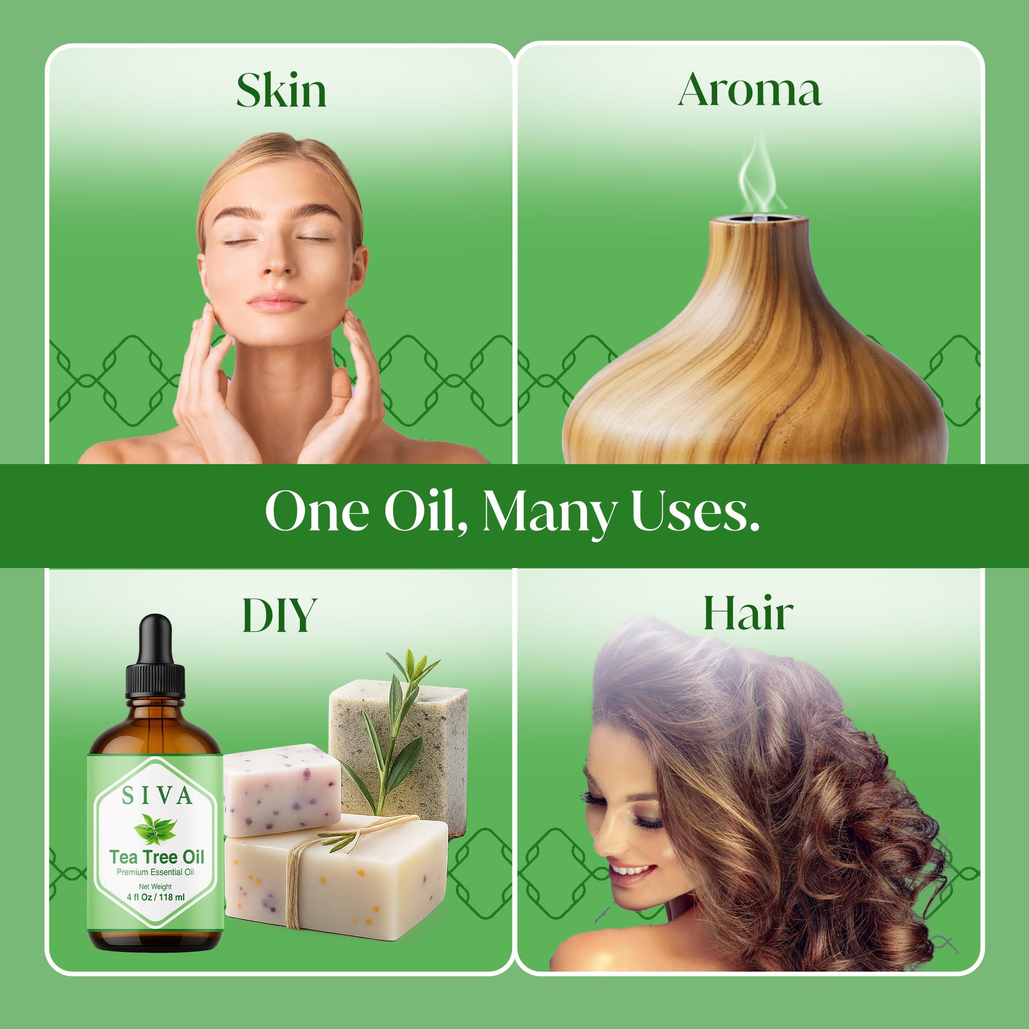 SIVA Tea Tree Oil used for hair and scalp massage