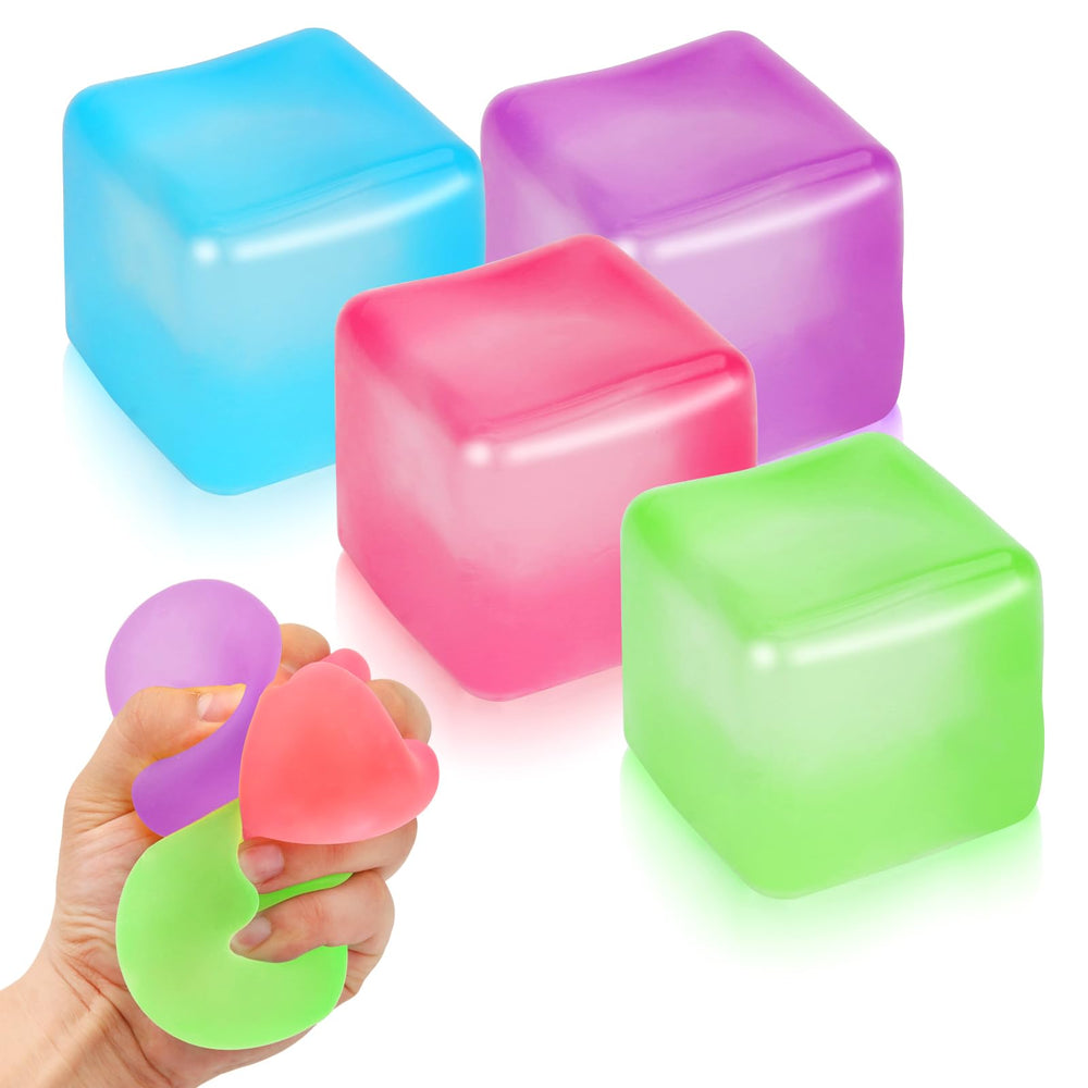 Siwarm 4-pack stress cubes shown together for portable sensory relief.