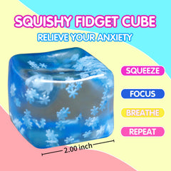Siwarm stress cube 4-pack slow-rise demo illustrating calming squish breaks