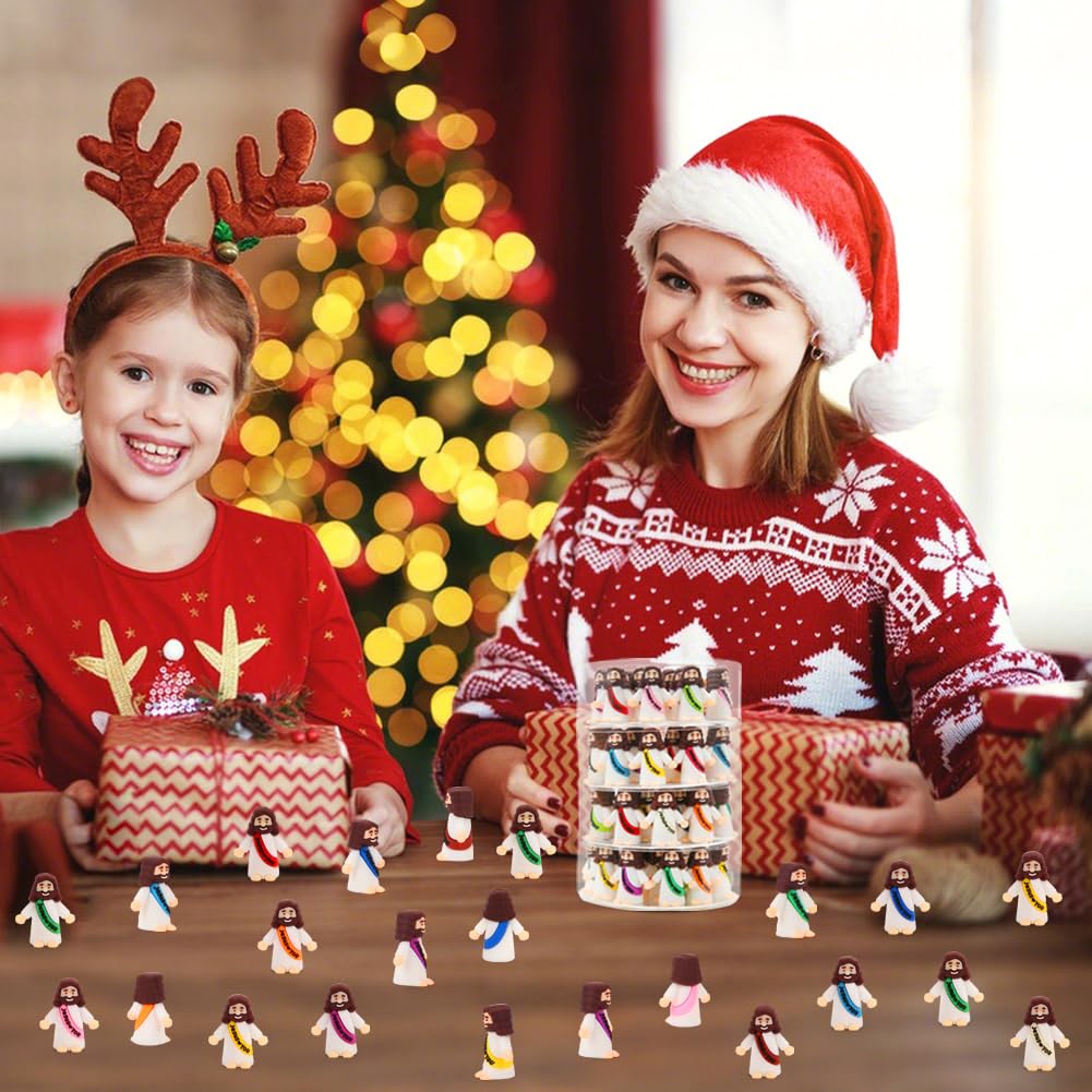 Siwarm tiny Jesus figures, perfect for Sunday school projects.