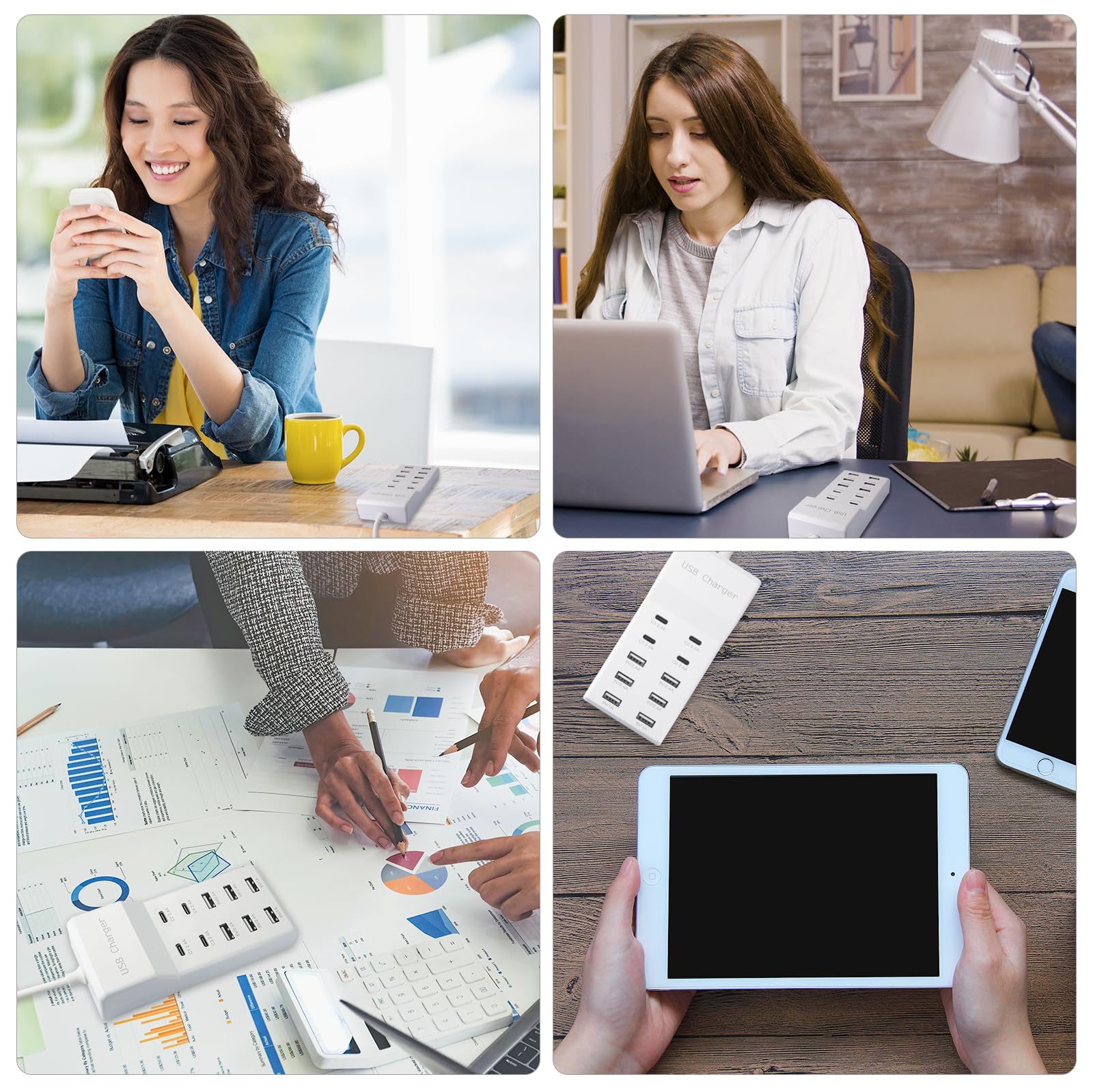 SIWMER charging station supports 100-240V worldwide travel.