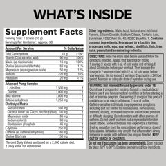 Six Star Explosion grape label closeup emphasizes ingredients and caffeine content.