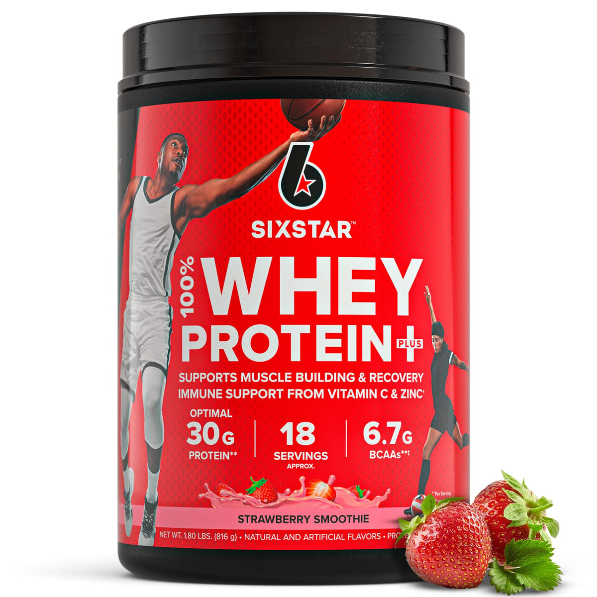 Six Star Whey Protein Plus scoop ready for post-workout protein boost.
