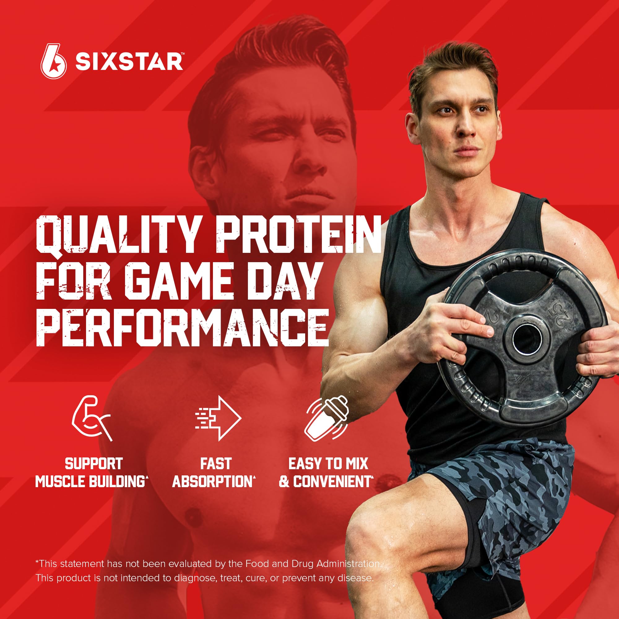 Six Star Whey Protein Plus serving scoop for easy mixing.