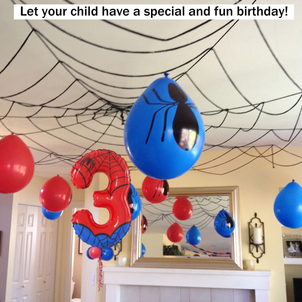 SIXONEAIEN spider-number balloon 3 can float with helium for extra impact.