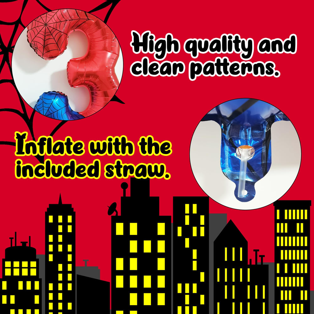 SIXONEAIEN giant spider-number balloon 3 styled for wall or backdrop displays.
