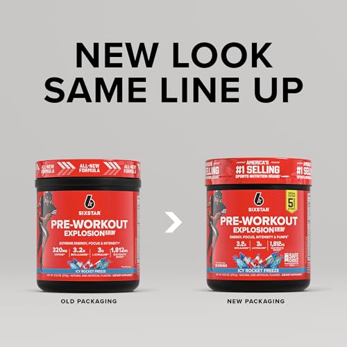 Six Star Pre-Workout Explosion 2.0 scoop prepared for a precise, focused workout.