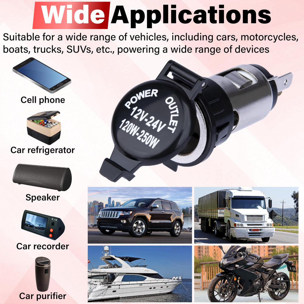 Sixzoo universal outlet supports car recorders, GPS, vacuums, inflators, and other devices