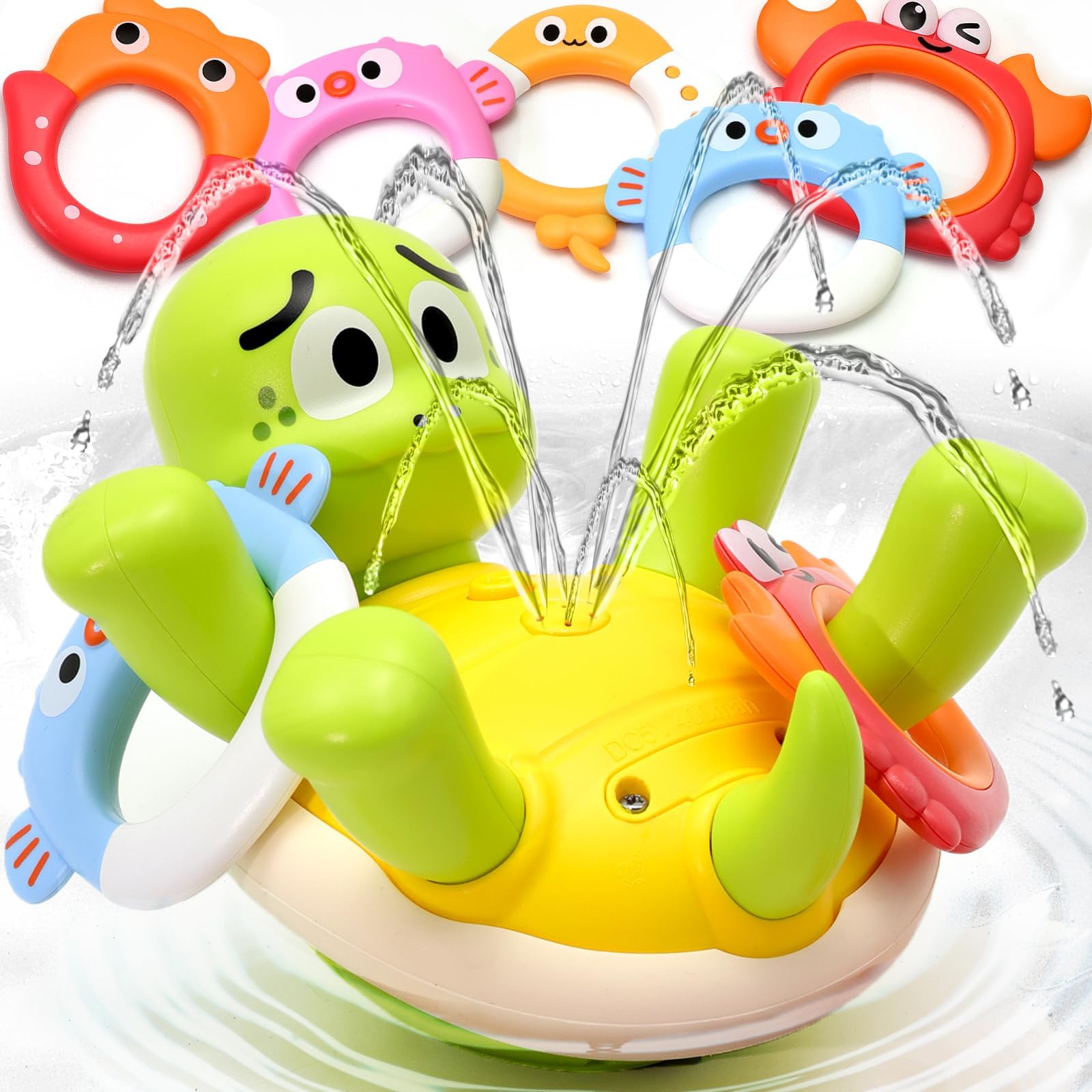 Sizobi rechargeable turtle bath toy sprayer belly for bath time fun.