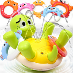 Sizobi rechargeable turtle bath toy sprayer belly for bath time fun.