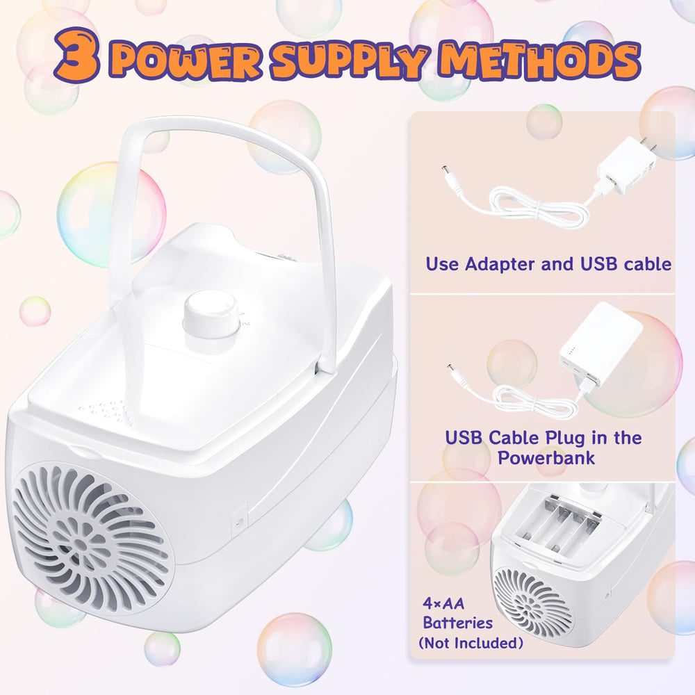 Sizonjoy Bubble Machine in a compact, portable design for indoor/outdoor use.