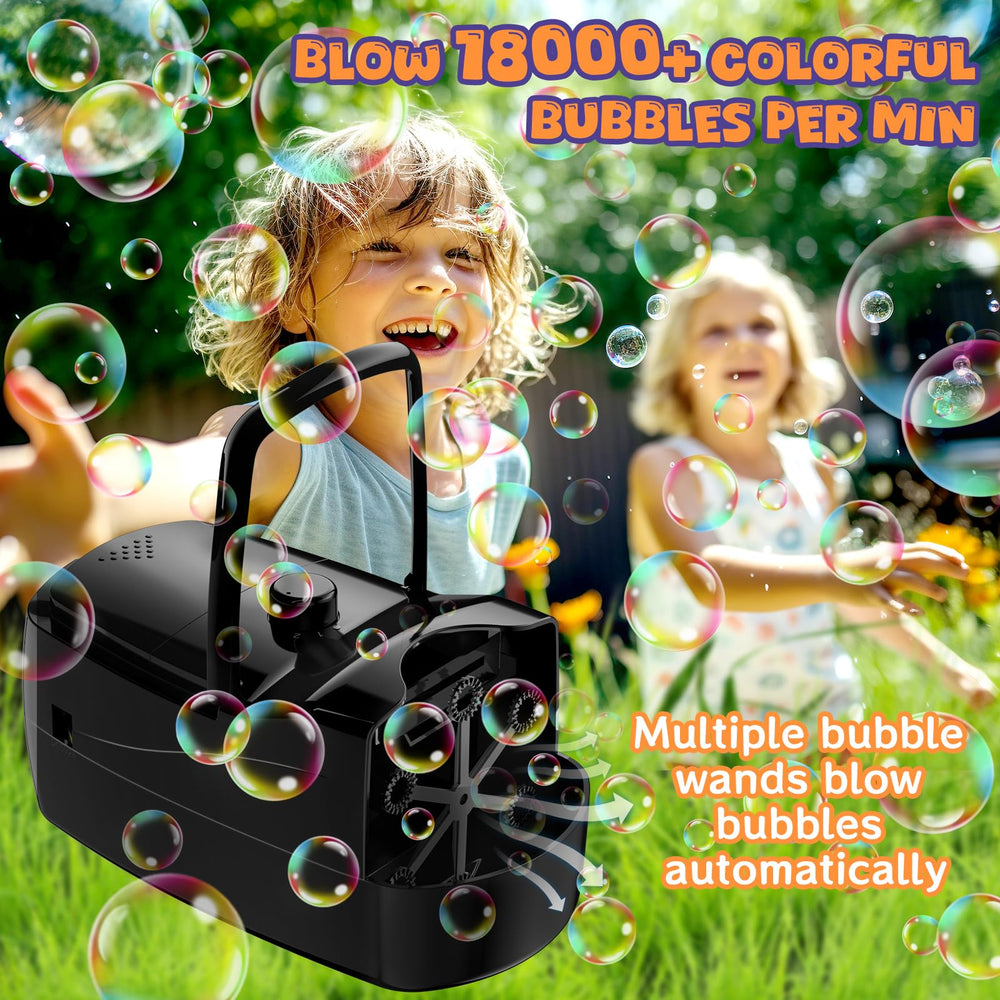 Sizonjoy bubble machine top view with six wands for high-output action.