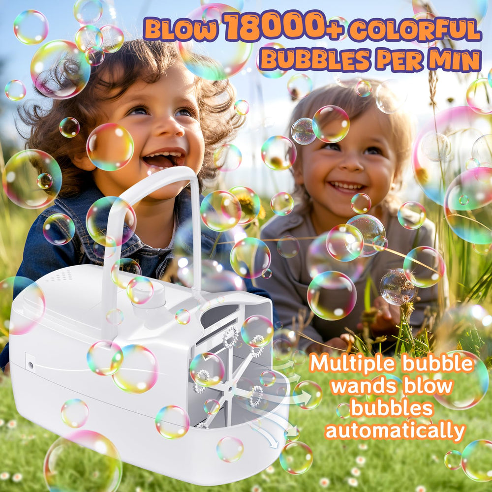 Sizonjoy Bubble Machine showing two speeds for adjustable bubble effects.