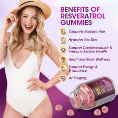 Sizyok NAD Resveratrol Gummies close-up of collagen and vitamins blend.