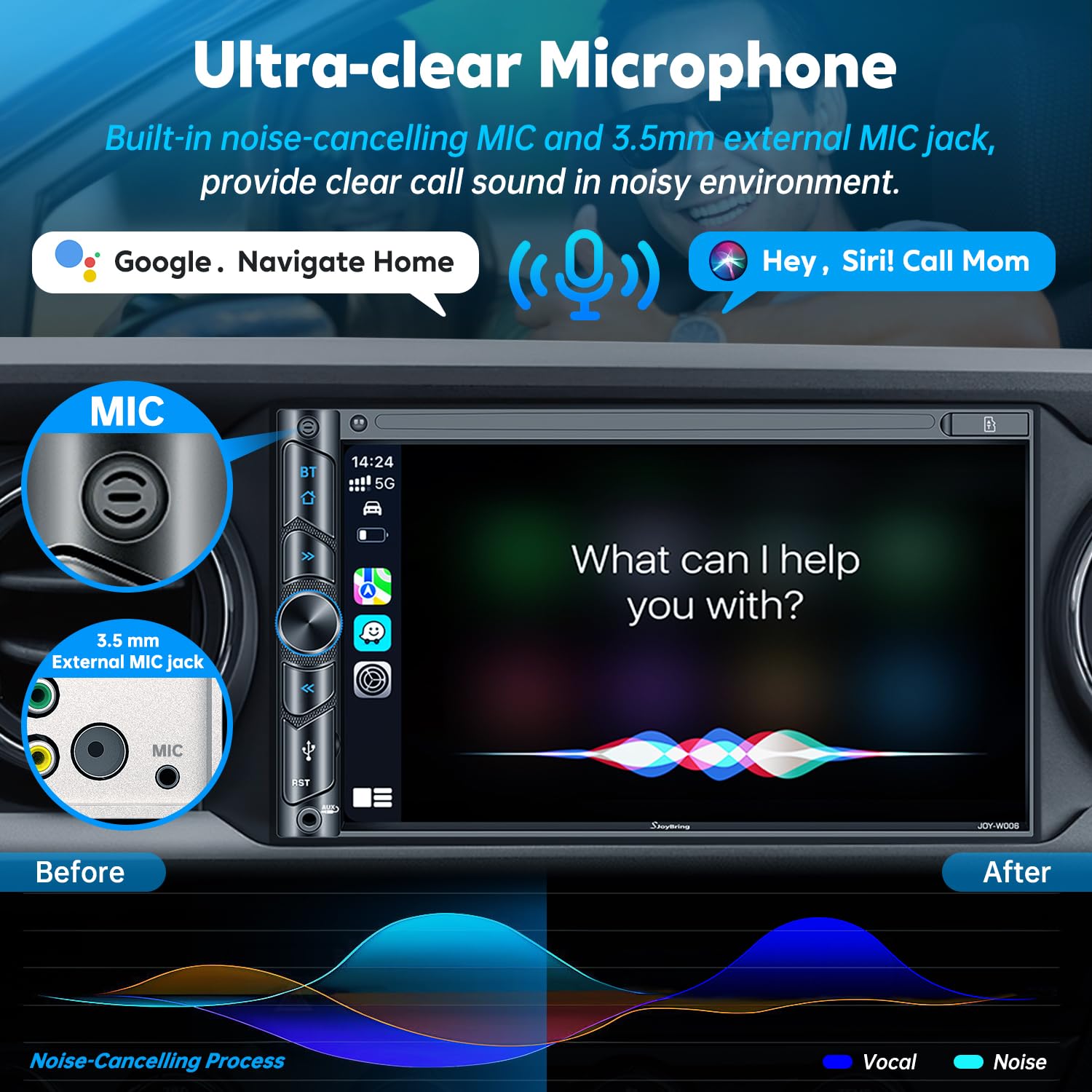 SJOYBRING rear camera night-vision view aids parking in darkness.