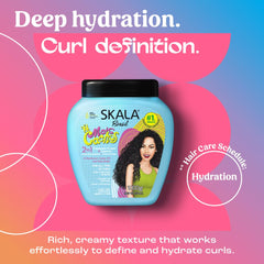Application shot with product on hair, SKALA Cream to Comb for easy detangling