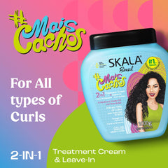 Close-up of creamy texture, SKALA 2-in-1 cream, for frizz control and curl definition