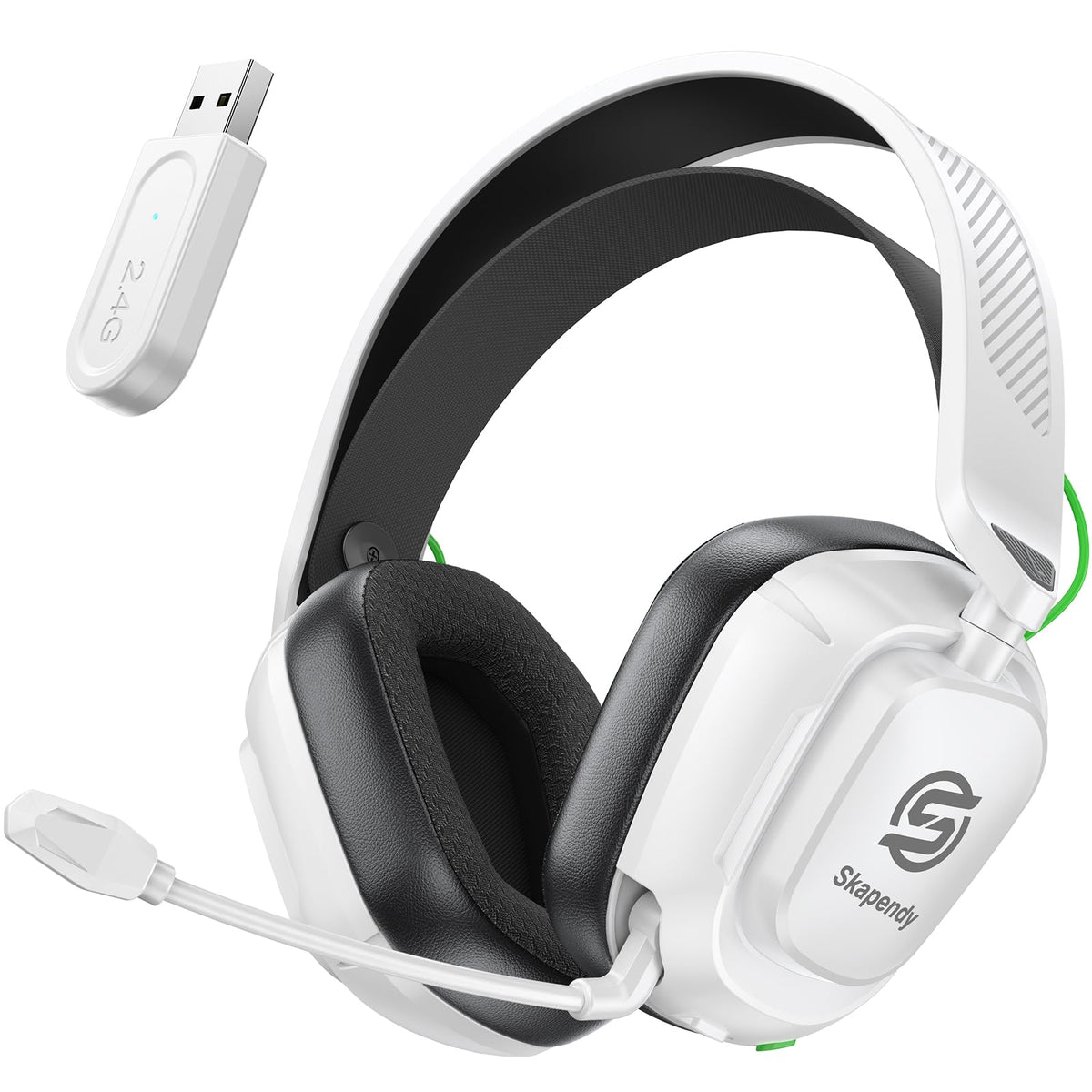 SKAPENDY 2.4GHz headset with stable dongle connection for PC and console gaming