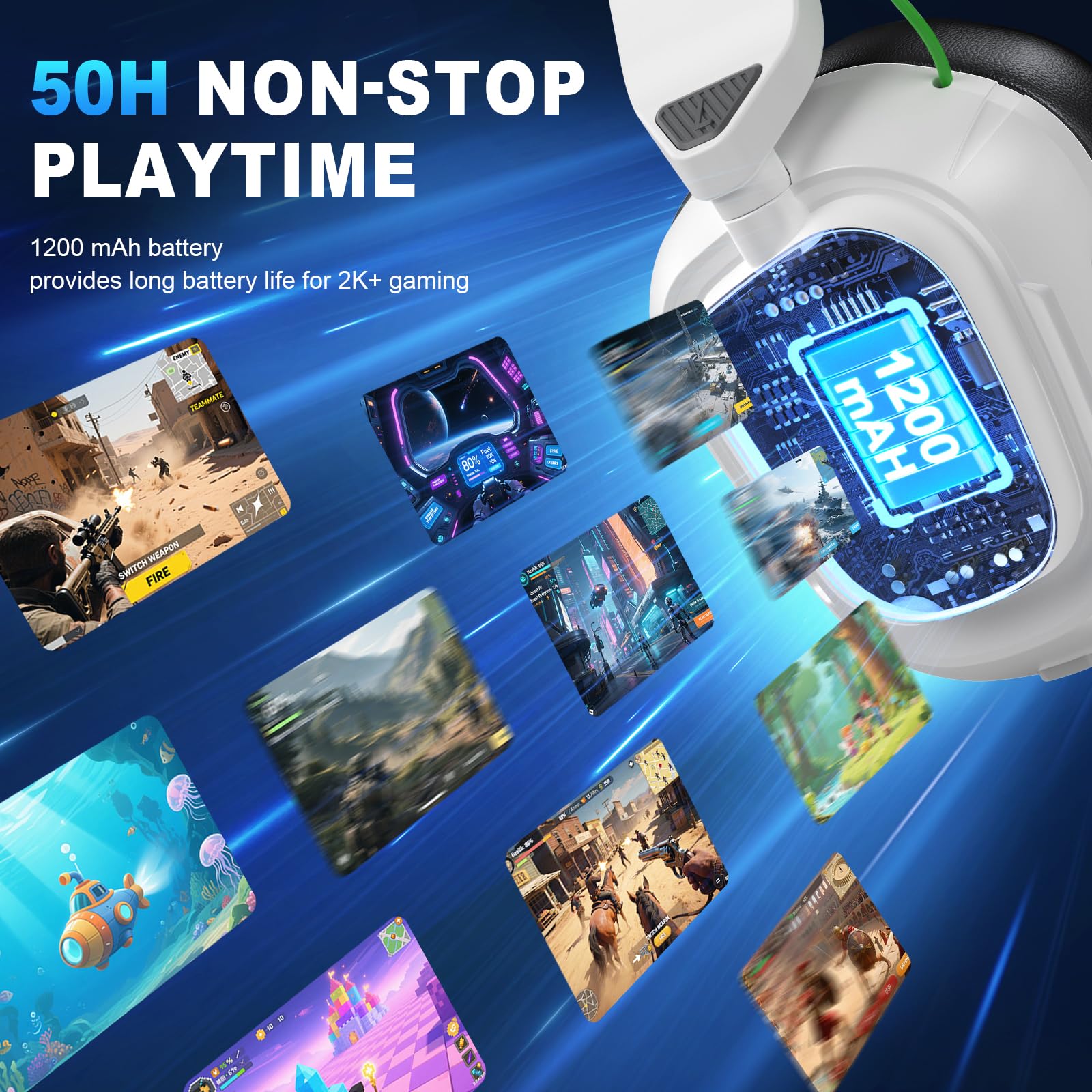 SKAPENDY headset with up to 50-hour battery life