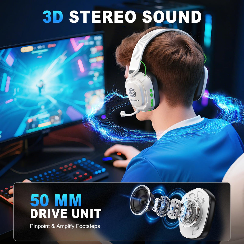 SKAPENDY PS5-compatible wireless headset for immersive gaming sessions