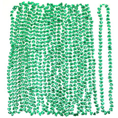 Skeleteen green shamrock beads necklace for St. Patrick's Day, perfect as a costume accessory.