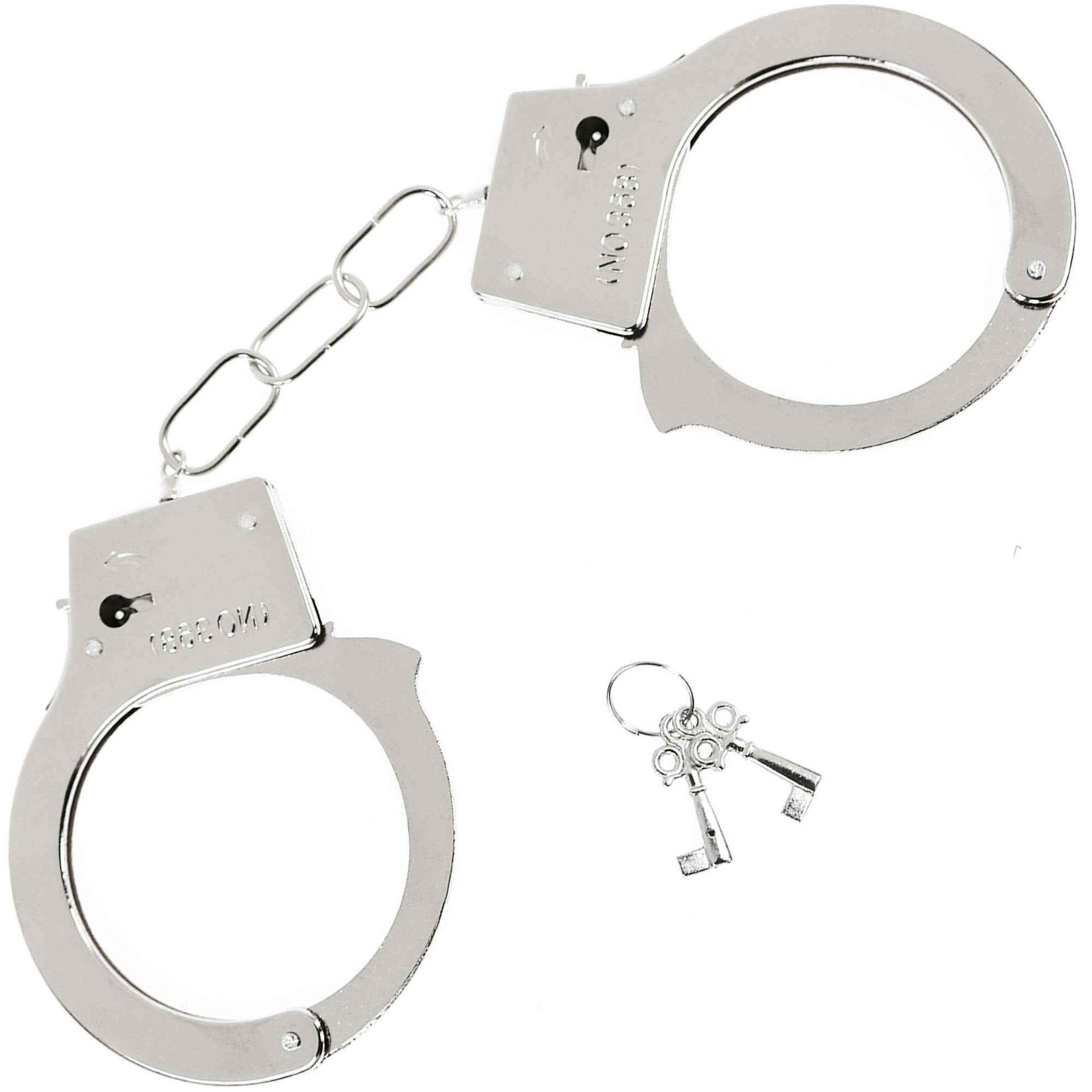 Skeleteen metal handcuffs with keys prop for authentic costume cosplay
