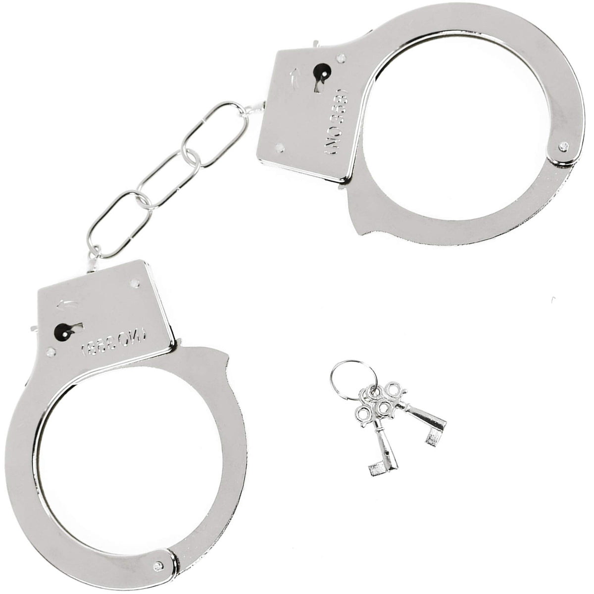 Skeleteen metal handcuffs with keys prop for authentic costume cosplay