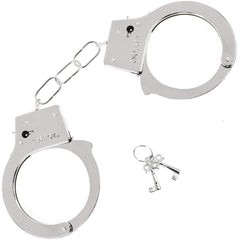 Skeleteen metal handcuffs with keys prop for authentic costume cosplay