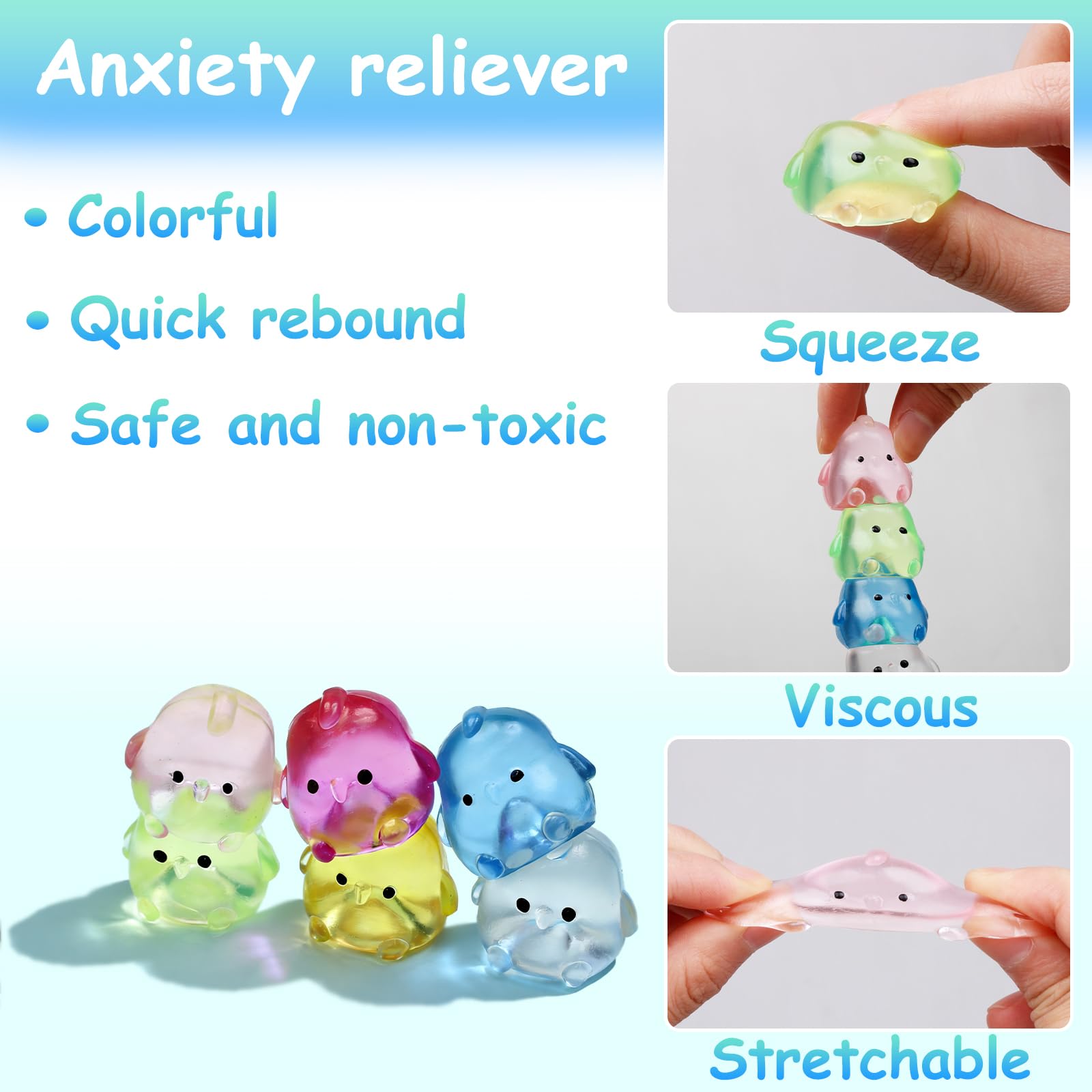 Sketsia Mini Chick Squishy: soft, durable mini toy for repeated squeezing.