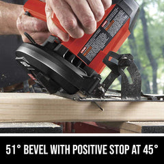 Skil 5080-01 bevel control at 51 degrees for versatile cuts